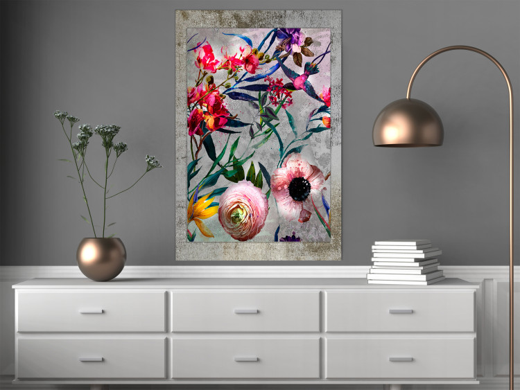 Poster Rustic Flowers - colorful retro composition with a floral motif 116312 additionalImage 17