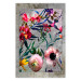 Poster Rustic Flowers - colorful retro composition with a floral motif 116312