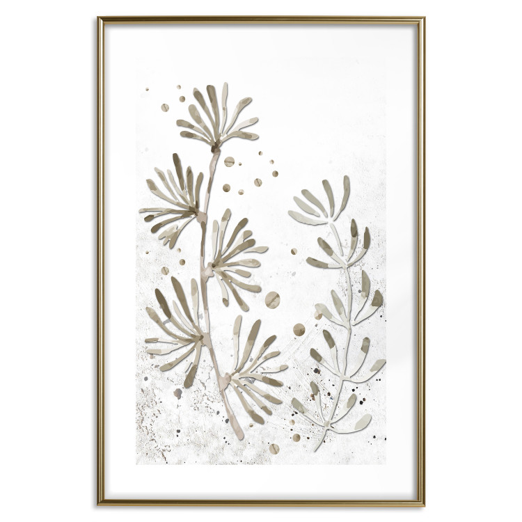 Poster Curved Branches - delicate leaves on a background with muted colors 116412 additionalImage 14