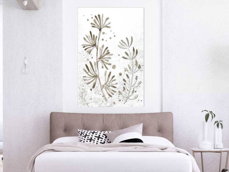 Poster Curved Branches - delicate leaves on a background with muted colors 116412 additionalImage 23