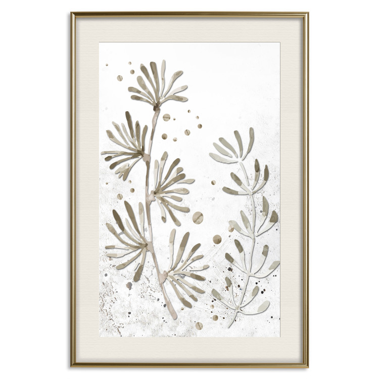 Poster Curved Branches - delicate leaves on a background with muted colors 116412 additionalImage 19