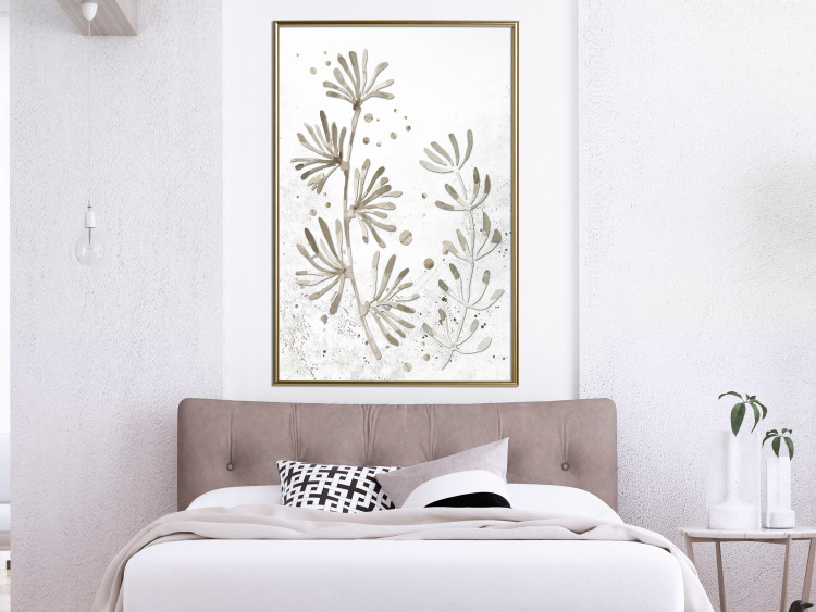 Poster Curved Branches - delicate leaves on a background with muted colors 116412 additionalImage 7