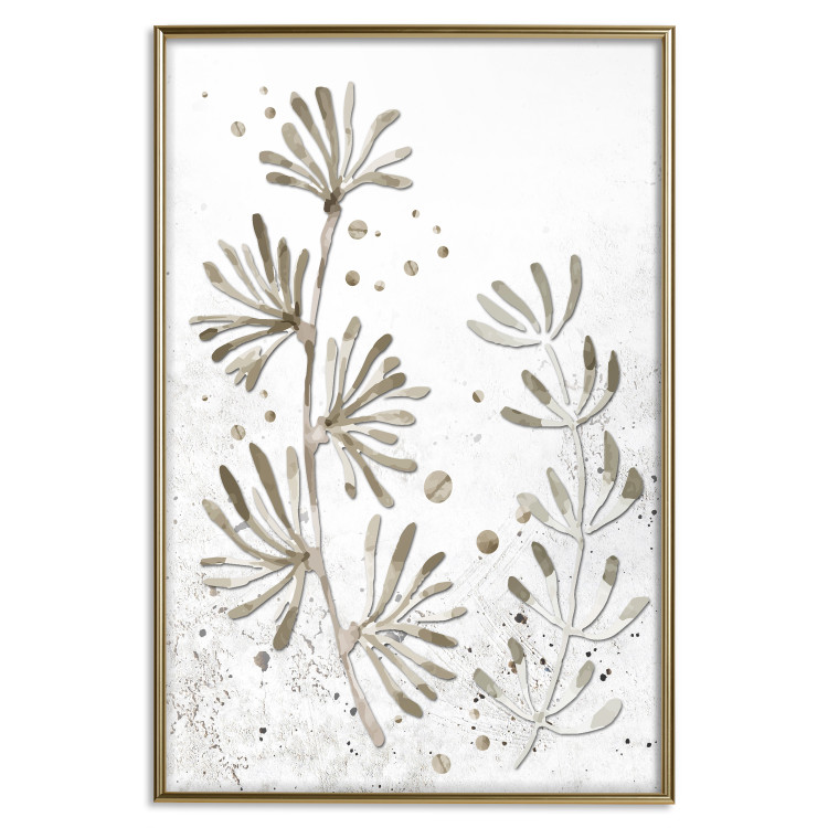 Poster Curved Branches - delicate leaves on a background with muted colors 116412 additionalImage 16
