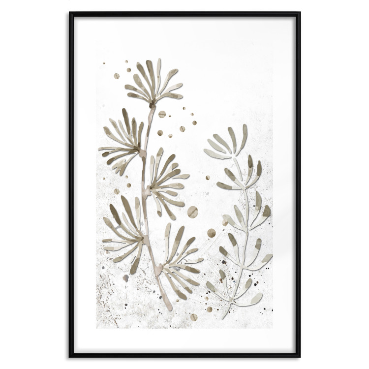Poster Curved Branches - delicate leaves on a background with muted colors 116412 additionalImage 17