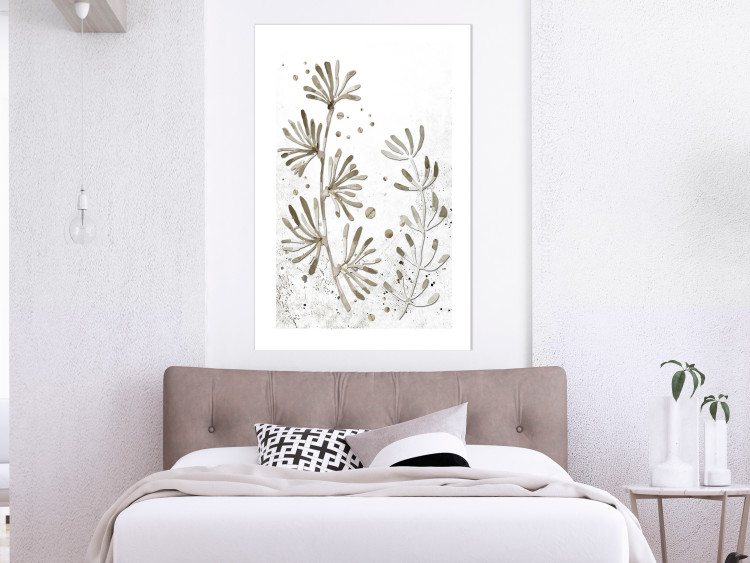 Poster Curved Branches - delicate leaves on a background with muted colors 116412 additionalImage 4