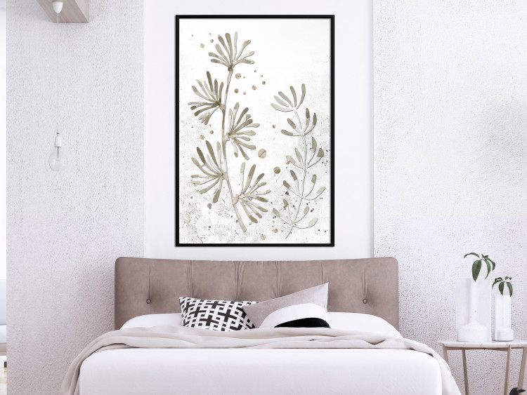 Poster Curved Branches - delicate leaves on a background with muted colors 116412 additionalImage 3