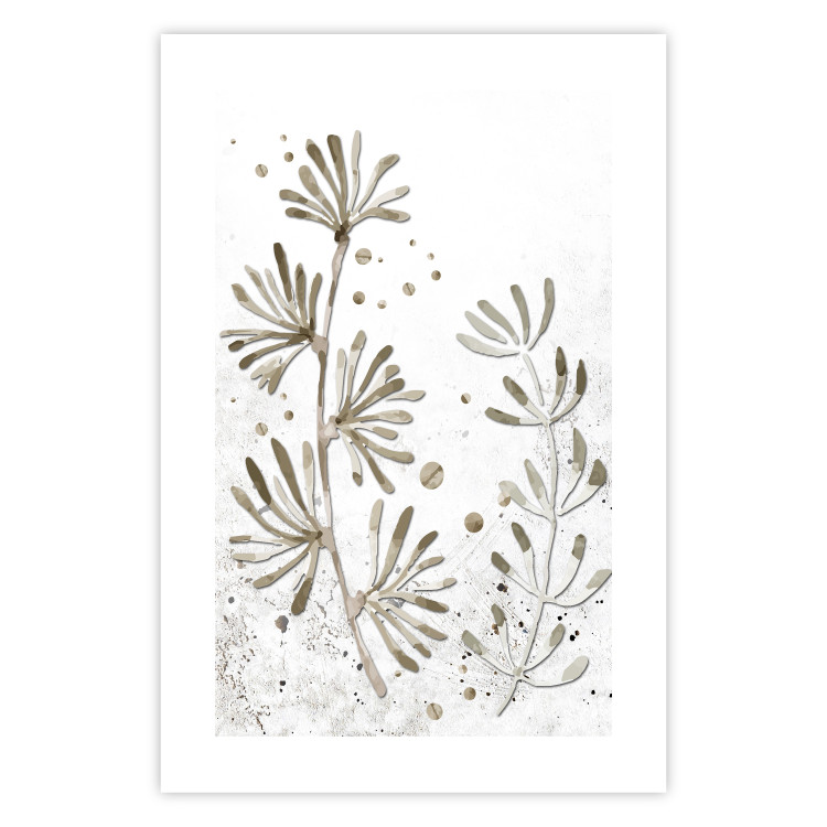 Poster Curved Branches - delicate leaves on a background with muted colors 116412 additionalImage 25