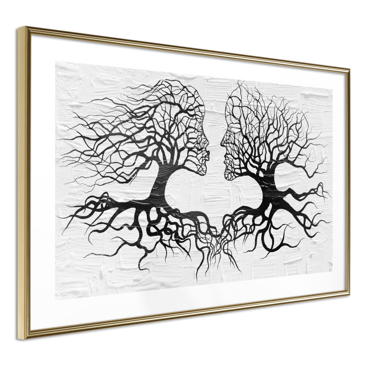 Poster Kiss of the Wind - black and white romantic abstraction with trees 117012 additionalImage 8