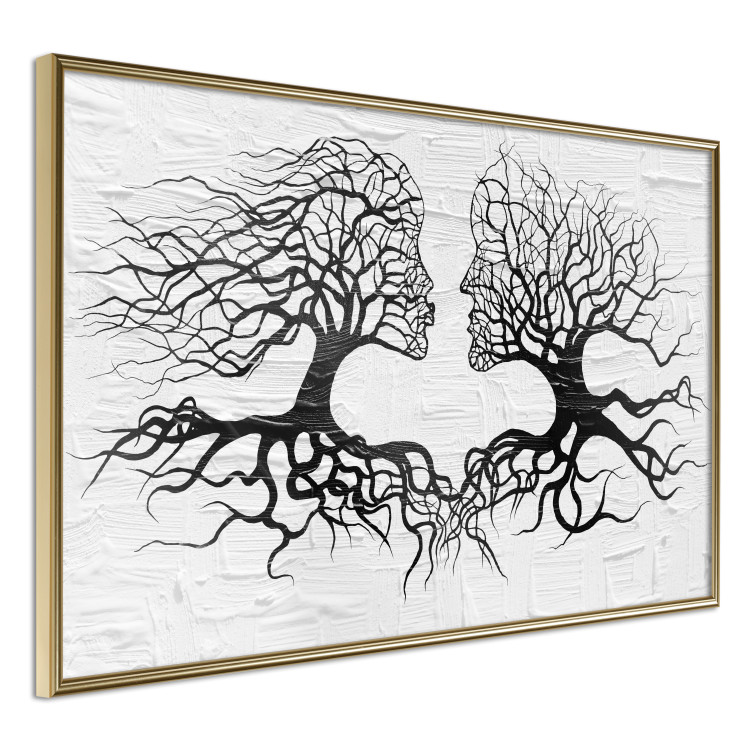 Poster Kiss of the Wind - black and white romantic abstraction with trees 117012 additionalImage 14