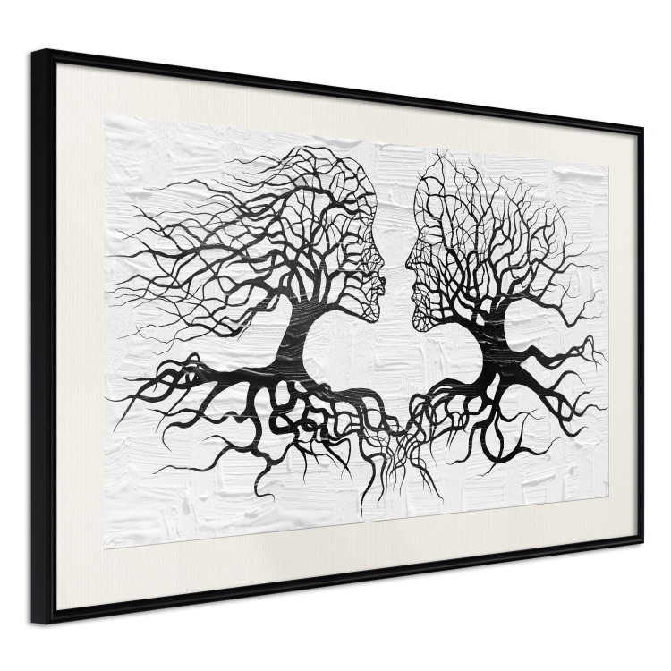 Poster Kiss of the Wind - black and white romantic abstraction with trees 117012 additionalImage 3