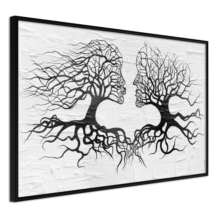 Poster Kiss of the Wind - black and white romantic abstraction with trees 117012 additionalImage 12