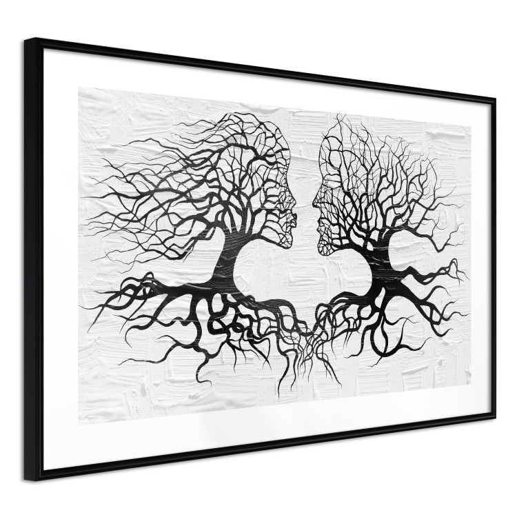 Poster Kiss of the Wind - black and white romantic abstraction with trees 117012 additionalImage 13