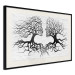 Poster Kiss of the Wind - black and white romantic abstraction with trees 117012 additionalThumb 3
