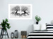 Poster Kiss of the Wind - black and white romantic abstraction with trees 117012 additionalThumb 4