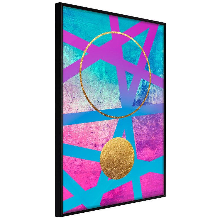 Wall Poster Obstacle Course - colorful geometric abstraction with golden accents 117912 additionalImage 10
