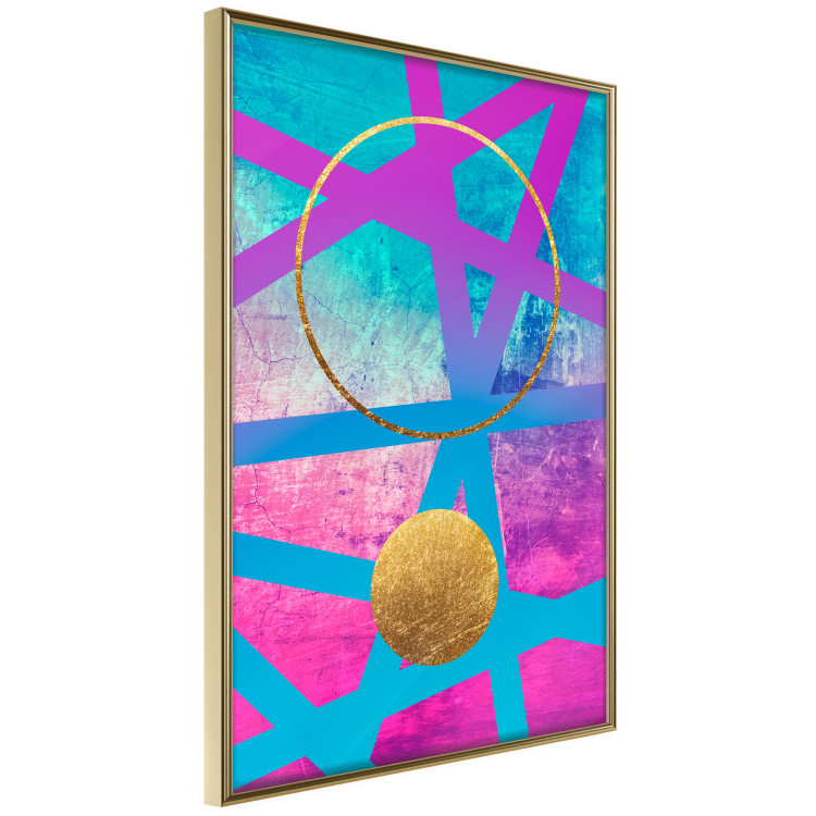 Wall Poster Obstacle Course - colorful geometric abstraction with golden accents 117912 additionalImage 12