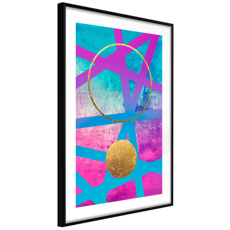 Wall Poster Obstacle Course - colorful geometric abstraction with golden accents 117912 additionalImage 11