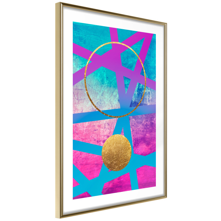 Wall Poster Obstacle Course - colorful geometric abstraction with golden accents 117912 additionalImage 6