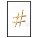 Wall Poster Golden Hashtag - simple composition with a quill symbol on a white background 118312 additionalThumb 15