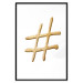 Wall Poster Golden Hashtag - simple composition with a quill symbol on a white background 118312 additionalThumb 18