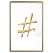 Wall Poster Golden Hashtag - simple composition with a quill symbol on a white background 118312 additionalThumb 14