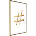 Wall Poster Golden Hashtag - simple composition with a quill symbol on a white background 118312 additionalThumb 6