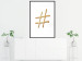 Wall Poster Golden Hashtag - simple composition with a quill symbol on a white background 118312 additionalThumb 4