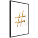 Wall Poster Golden Hashtag - simple composition with a quill symbol on a white background 118312 additionalThumb 11