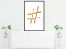 Wall Poster Golden Hashtag - simple composition with a quill symbol on a white background 118312 additionalThumb 3