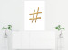 Wall Poster Golden Hashtag - simple composition with a quill symbol on a white background 118312 additionalThumb 2