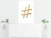 Wall Poster Golden Hashtag - simple composition with a quill symbol on a white background 118312 additionalThumb 17