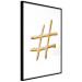Wall Poster Golden Hashtag - simple composition with a quill symbol on a white background 118312 additionalThumb 10