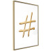 Wall Poster Golden Hashtag - simple composition with a quill symbol on a white background 118312 additionalThumb 12