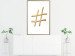 Wall Poster Golden Hashtag - simple composition with a quill symbol on a white background 118312 additionalThumb 5