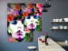Wall Poster May - gray portrait of a female face surrounded by colorful flowers 122312 additionalThumb 17