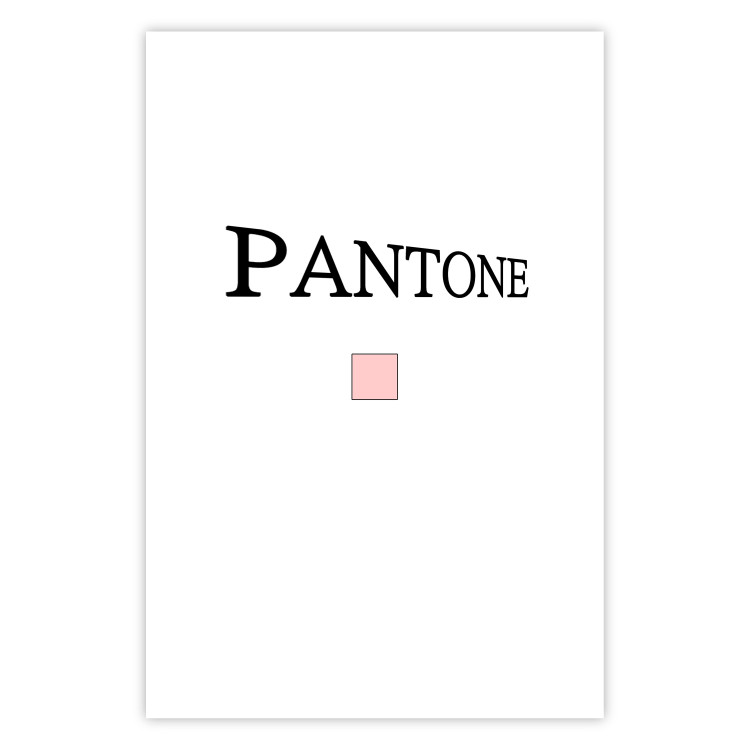 Wall Poster Pantone - black English text with a geometric figure on a white background 122812