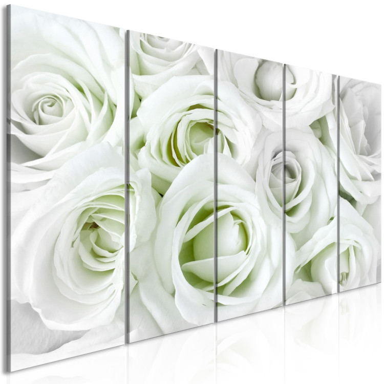 Canvas White rose buds - a composition with flowers and green accents 123212 additionalImage 2