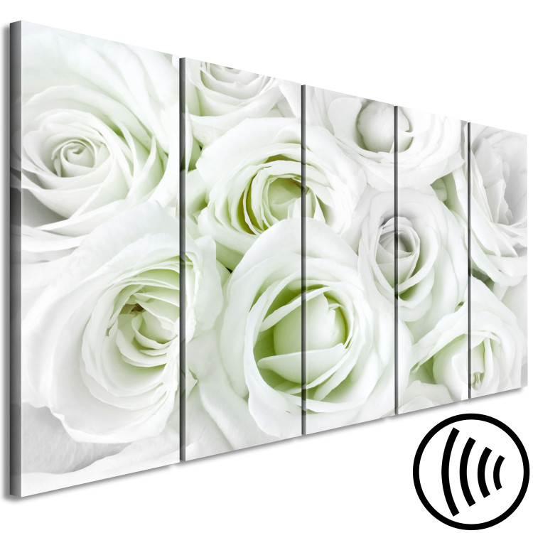 Canvas White rose buds - a composition with flowers and green accents 123212 additionalImage 6