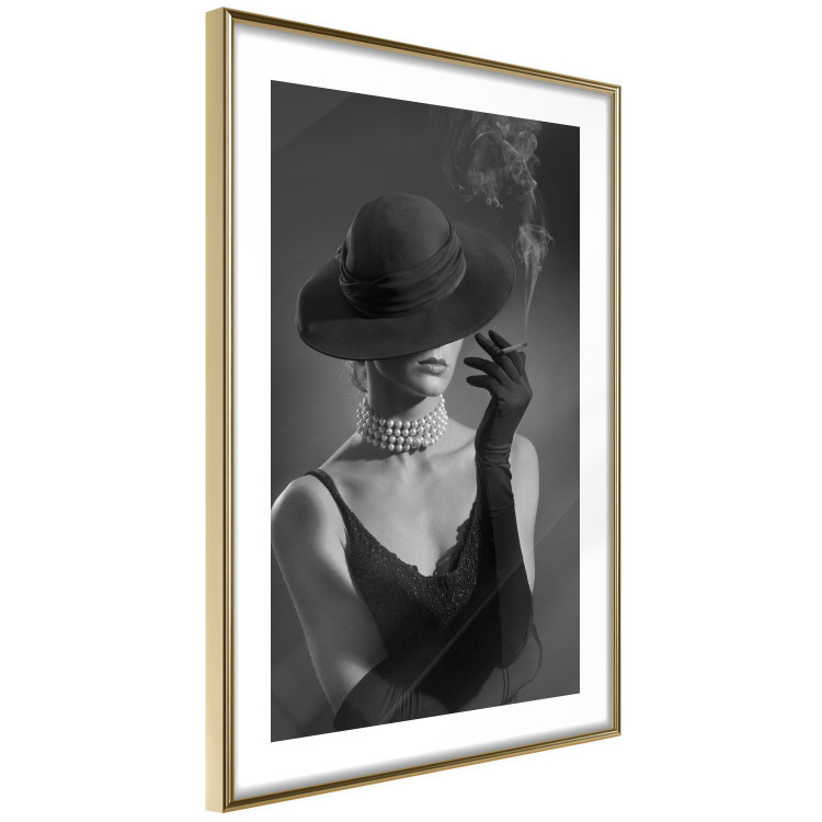 Wall Poster Black Elegance - elegant black and white portrait of woman with cigarette 123612 additionalImage 6