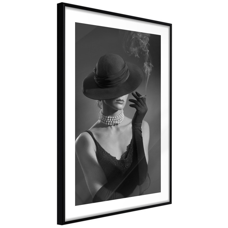 Wall Poster Black Elegance - elegant black and white portrait of woman with cigarette 123612 additionalImage 11