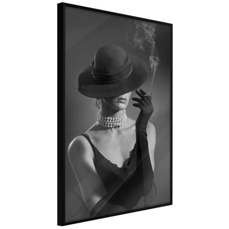 Wall Poster Black Elegance - elegant black and white portrait of woman with cigarette 123612 additionalImage 10