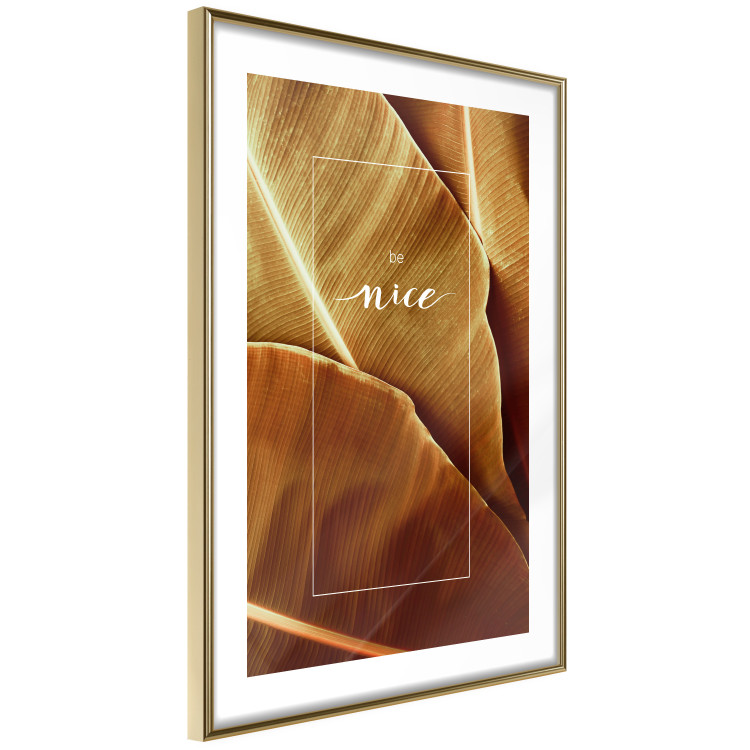 Poster Brown Leaf - stylish English text on background of golden leaves 123812 additionalImage 6