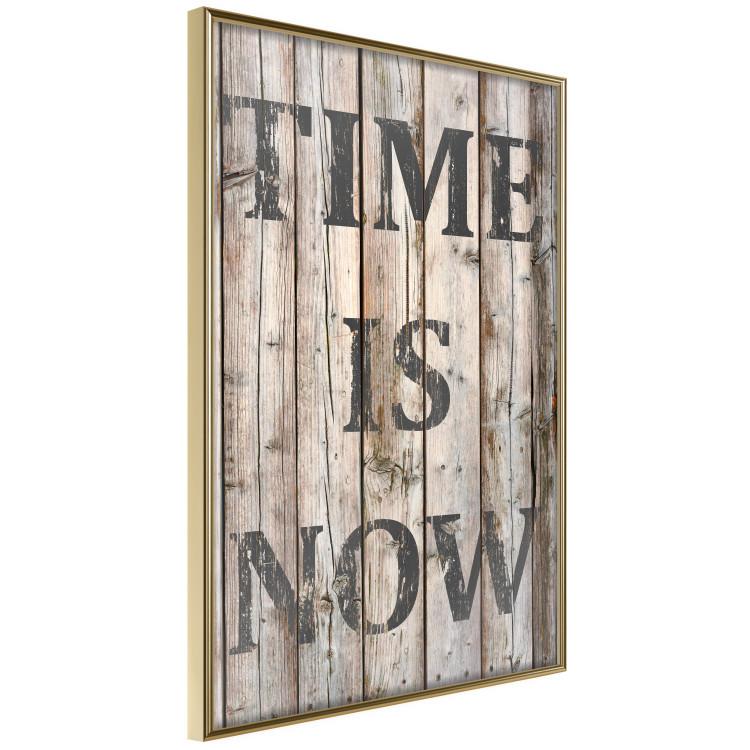 Wall Poster Retro: Time Is Now - English text on a background of retro-style boards 125712 additionalImage 12