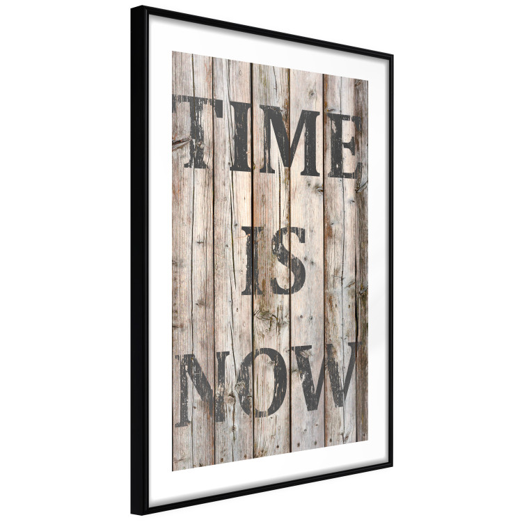Wall Poster Retro: Time Is Now - English text on a background of retro-style boards 125712 additionalImage 11