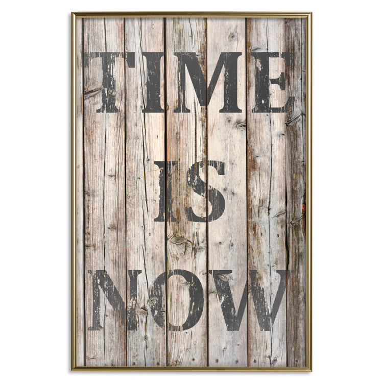 Wall Poster Retro: Time Is Now - English text on a background of retro-style boards 125712 additionalImage 16