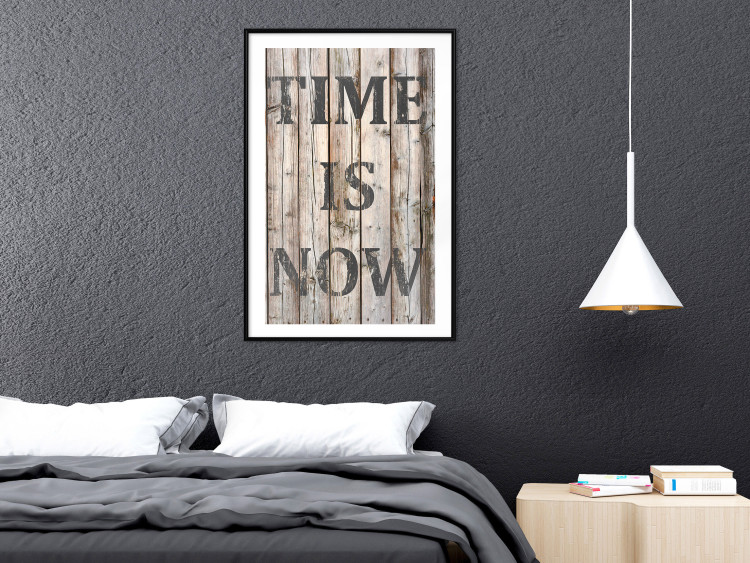 Wall Poster Retro: Time Is Now - English text on a background of retro-style boards 125712 additionalImage 4