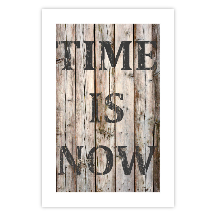 Wall Poster Retro: Time Is Now - English text on a background of retro-style boards 125712 additionalImage 19