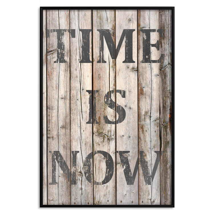 Wall Poster Retro: Time Is Now - English text on a background of retro-style boards 125712 additionalImage 18