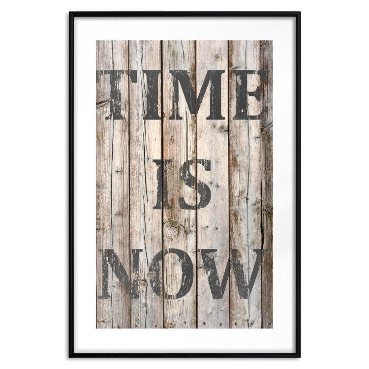 Wall Poster Retro: Time Is Now - English text on a background of retro-style boards 125712 additionalImage 15