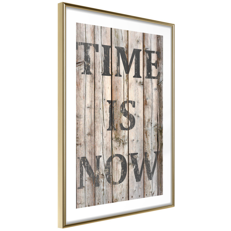 Wall Poster Retro: Time Is Now - English text on a background of retro-style boards 125712 additionalImage 6